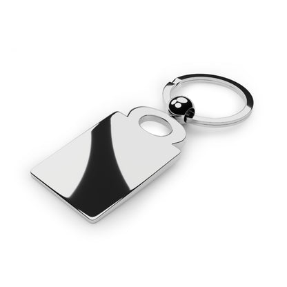 Rectangle Kissing Monkey Photo Keyring