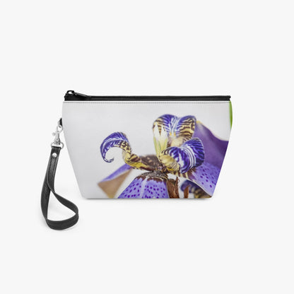 Iris flowwer Zipper Makeup Bag with Wrist Strap