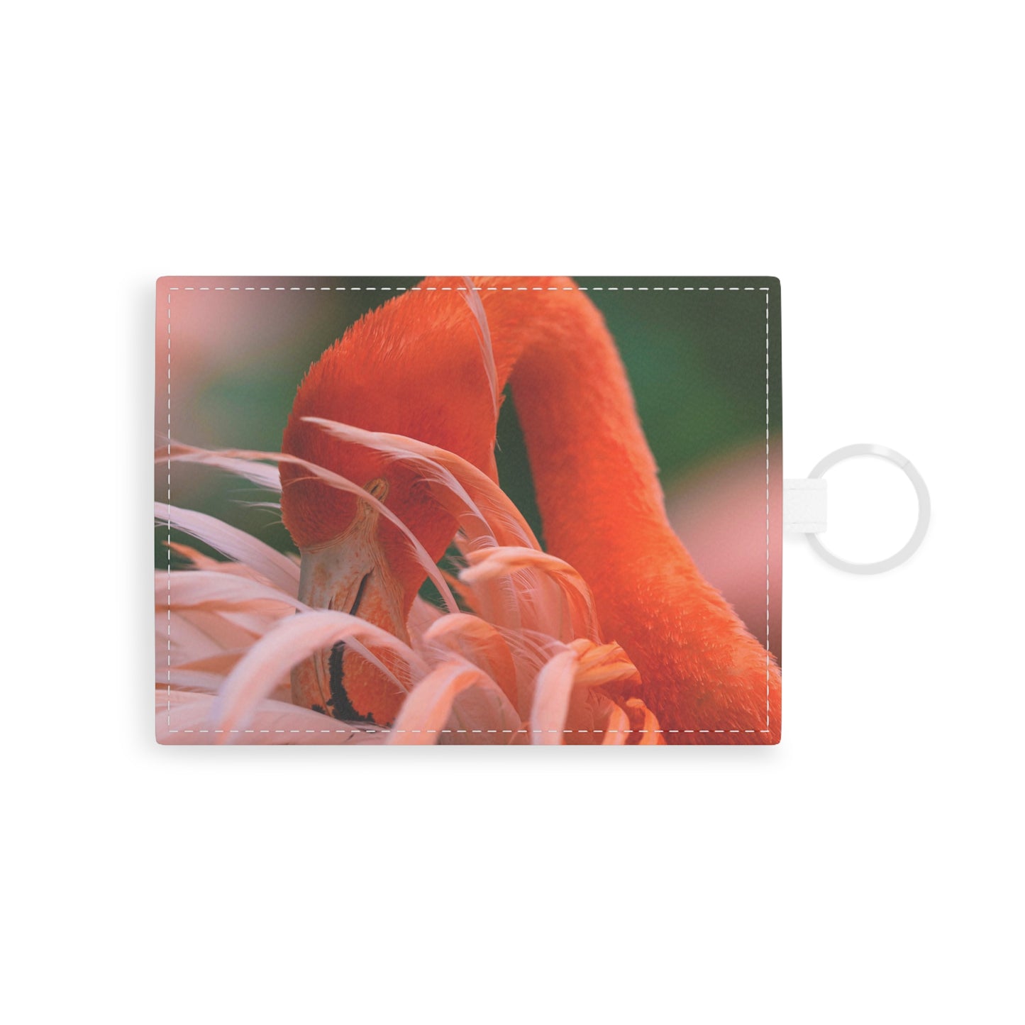 Saffiano Leather Flamingo Card Holder