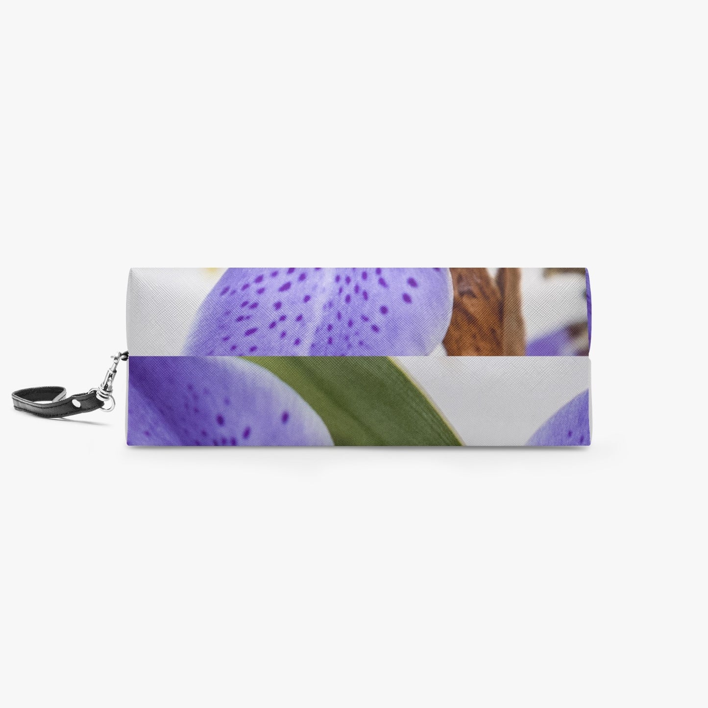 Iris flowwer Zipper Makeup Bag with Wrist Strap